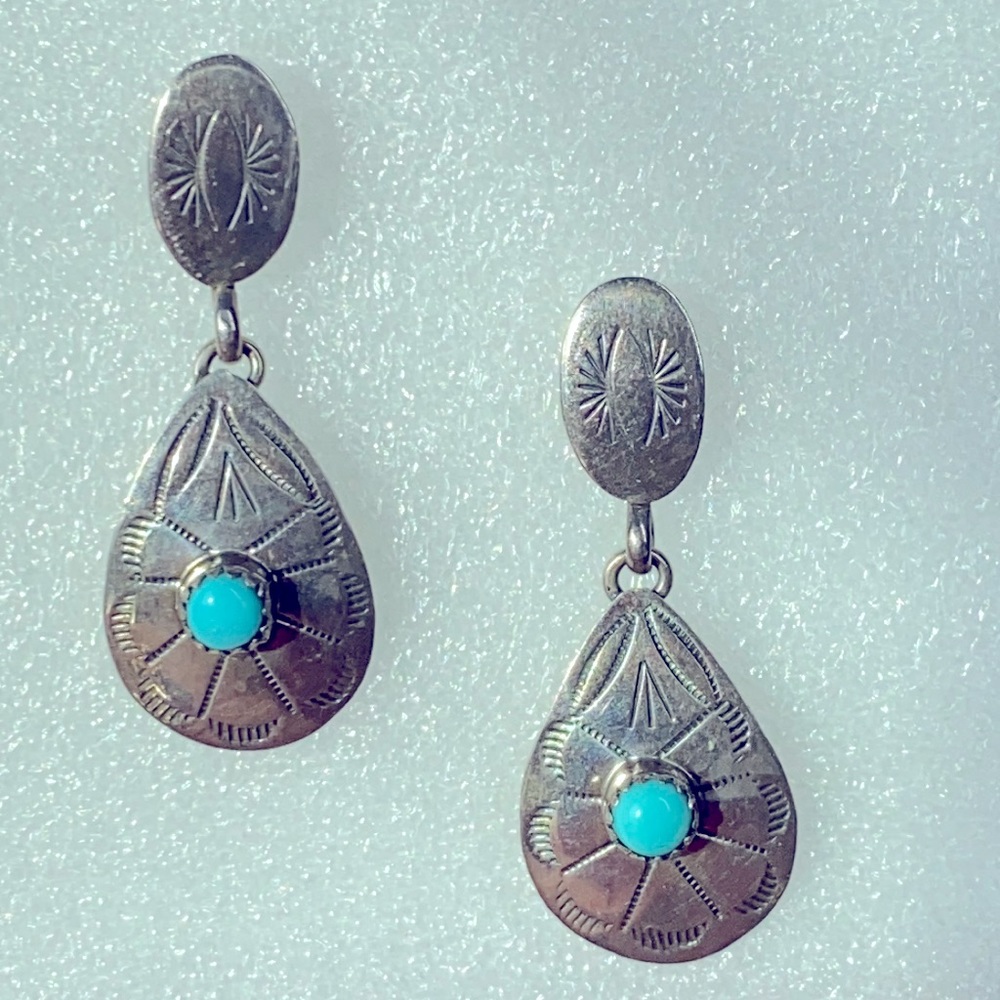 Sterling silver turquoise drop earrings